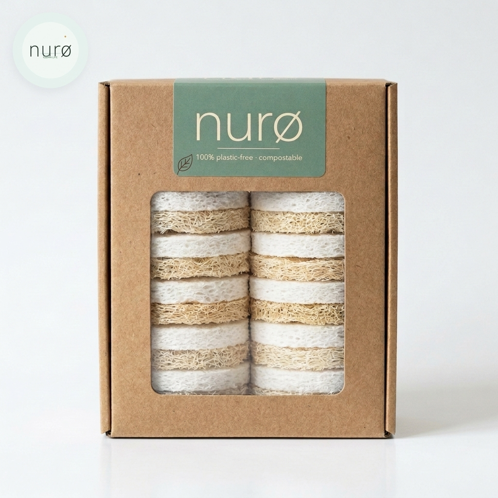 Eco Sponge — 12er Pack | Natürlicher Luffa-Schwamm