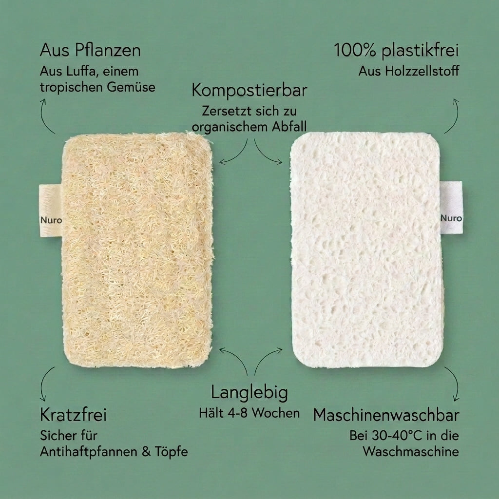 Eco Sponge — 12er Pack | Natürlicher Luffa-Schwamm